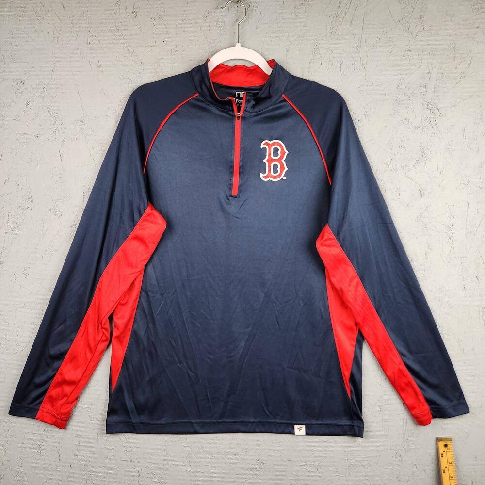 Boston Red Sox Shirt Mens Medium Long Sleeve MLB Baseball Quarter Zip Fanatics